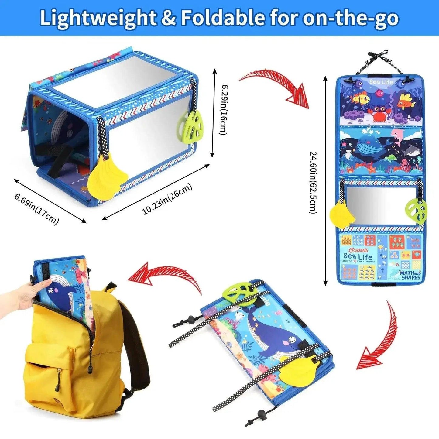 Baby Cloth Book With Distorting Mirror Soft Cartoon Interactive Montessori Toy For Baby Sensory Development -  ToylandEU™