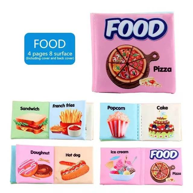 Baby Cloth Books Enlightenment Educational Toys Kids Fruits Animals Numbers Food Cognitive Book for Toddlers - ToylandEU