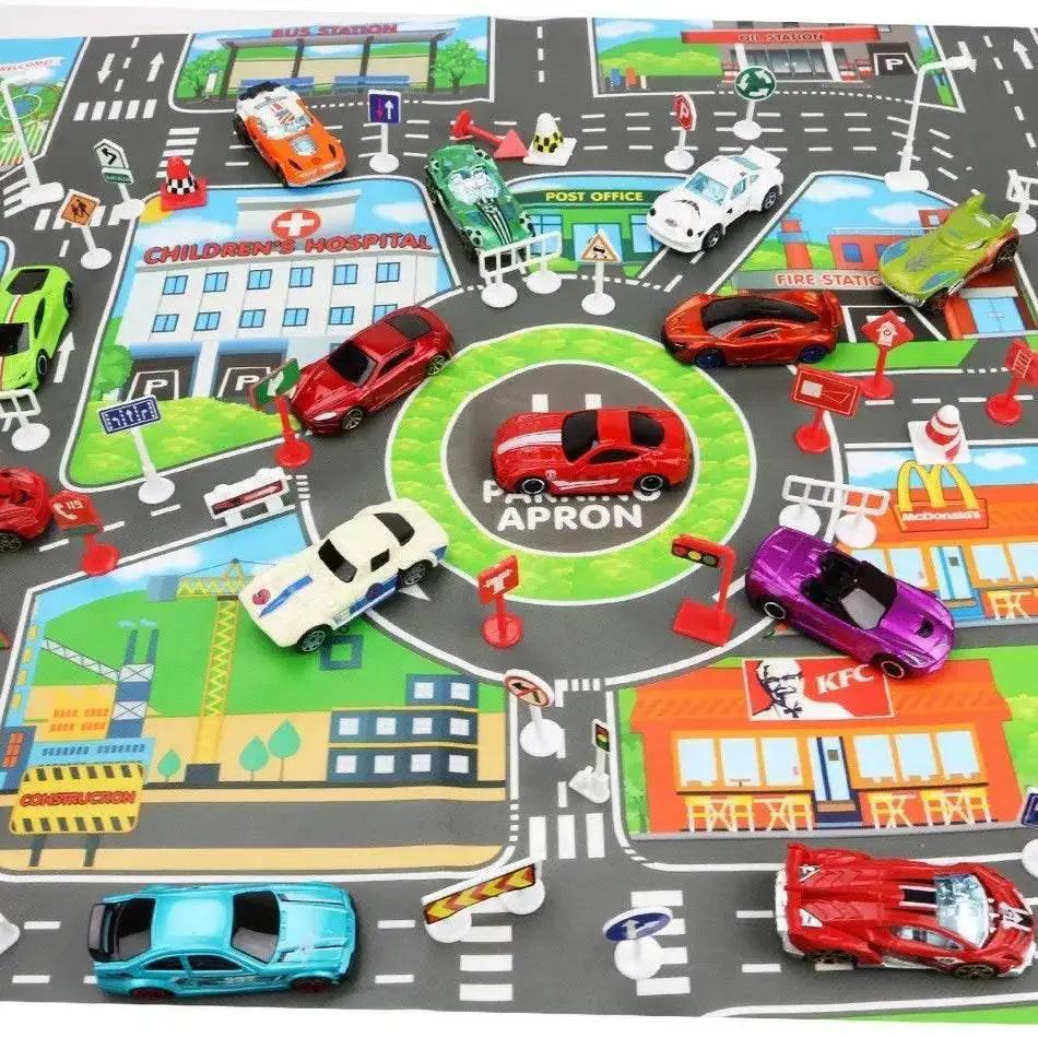  130*100cm Baby Crawling Mat for Children Cartoons Traffic Rug Indoor Toys City Road Carpet Kids Playmat -  ToylandEU™