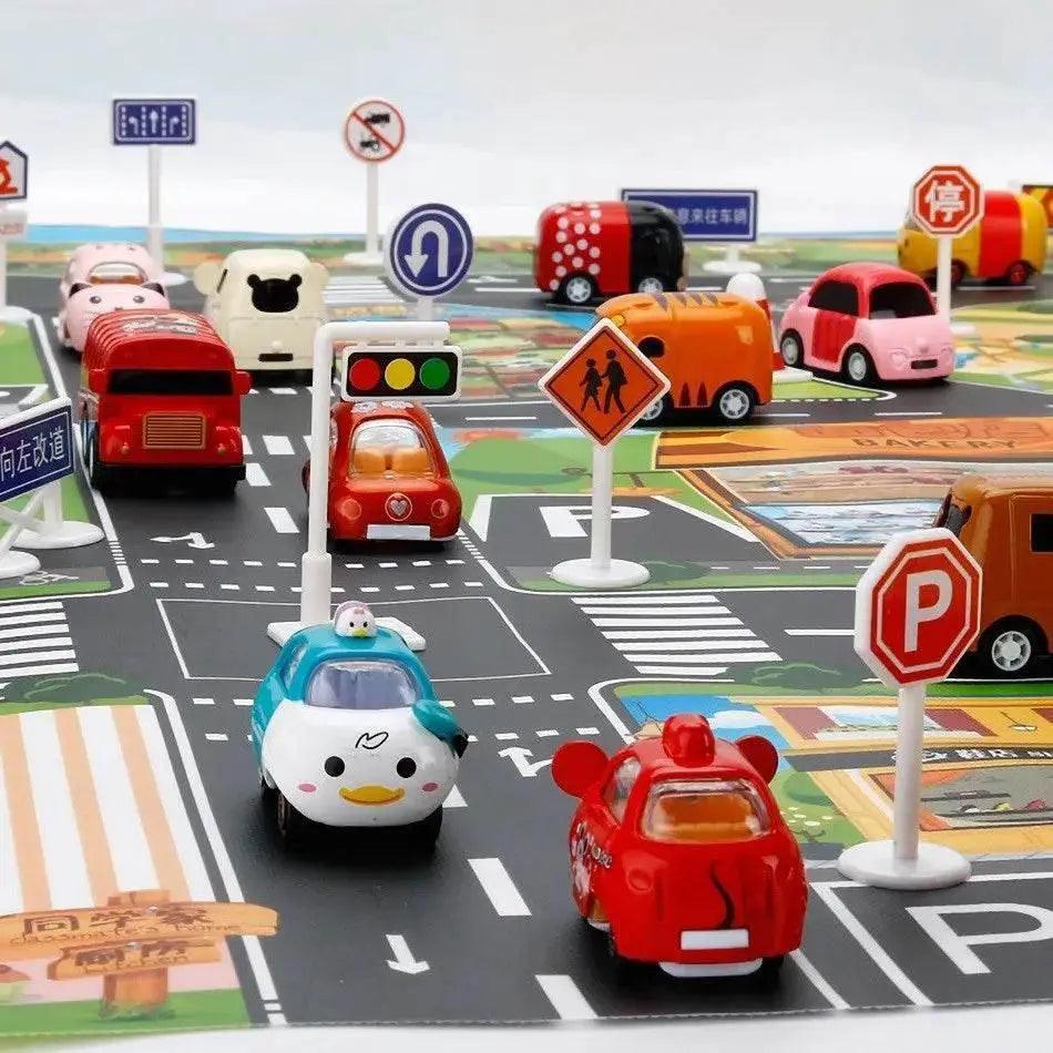  130*100cm Baby Crawling Mat for Children Cartoons Traffic Rug Indoor Toys City Road Carpet Kids Playmat -  ToylandEU™
