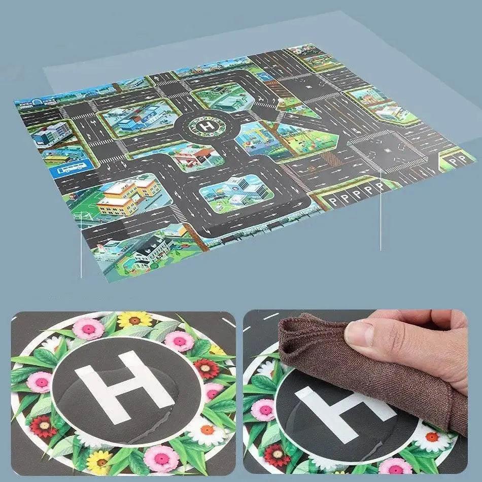  130*100cm Baby Crawling Mat for Children Cartoons Traffic Rug Indoor Toys City Road Carpet Kids Playmat -  ToylandEU™