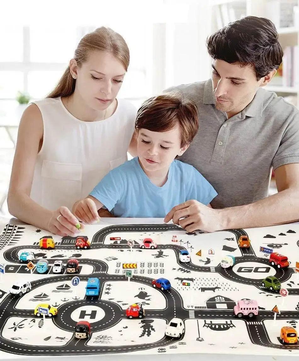  130*100cm Baby Crawling Mat for Children Cartoons Traffic Rug Indoor Toys City Road Carpet Kids Playmat -  ToylandEU™