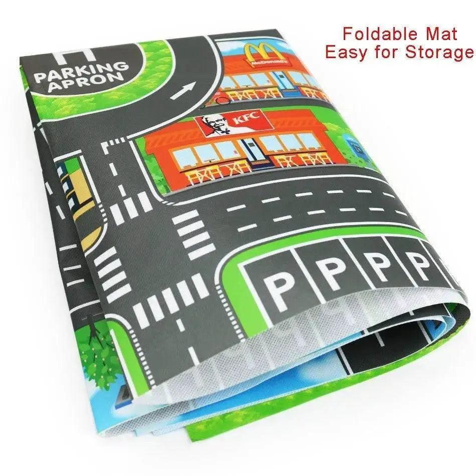  130*100cm Baby Crawling Mat for Children Cartoons Traffic Rug Indoor Toys City Road Carpet Kids Playmat -  ToylandEU™