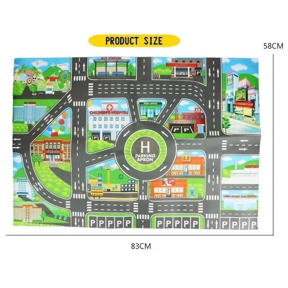  130*100cm Baby Crawling Mat for Children Cartoons Traffic Rug Indoor Toys City Road Carpet Kids Playmat -  ToylandEU™