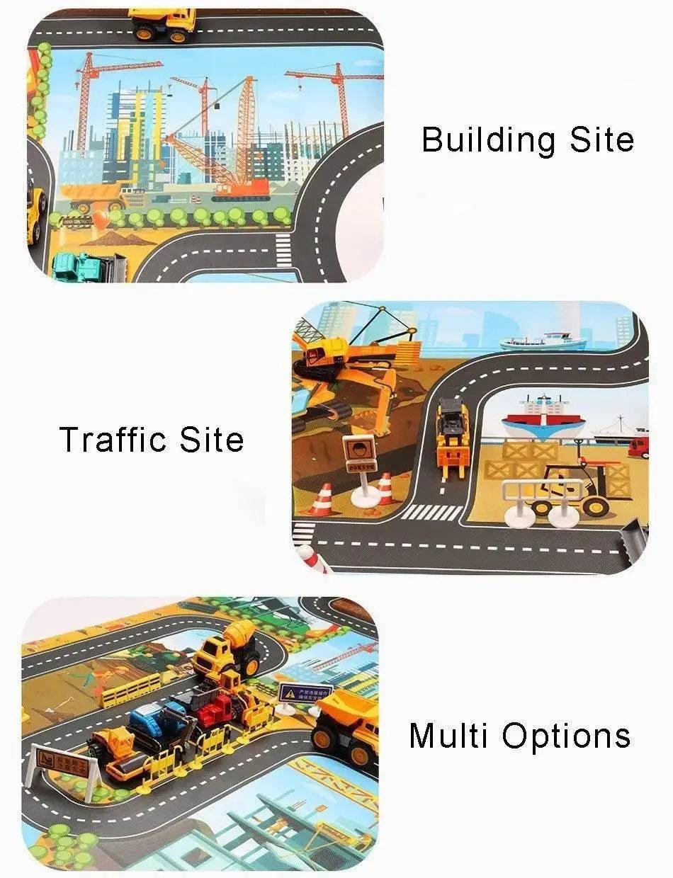  130*100cm Baby Crawling Mat for Children Cartoons Traffic Rug Indoor Toys City Road Carpet Kids Playmat -  ToylandEU™