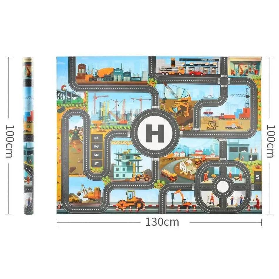  130*100cm Baby Crawling Mat for Children Cartoons Traffic Rug Indoor Toys City Road Carpet Kids Playmat -  ToylandEU™