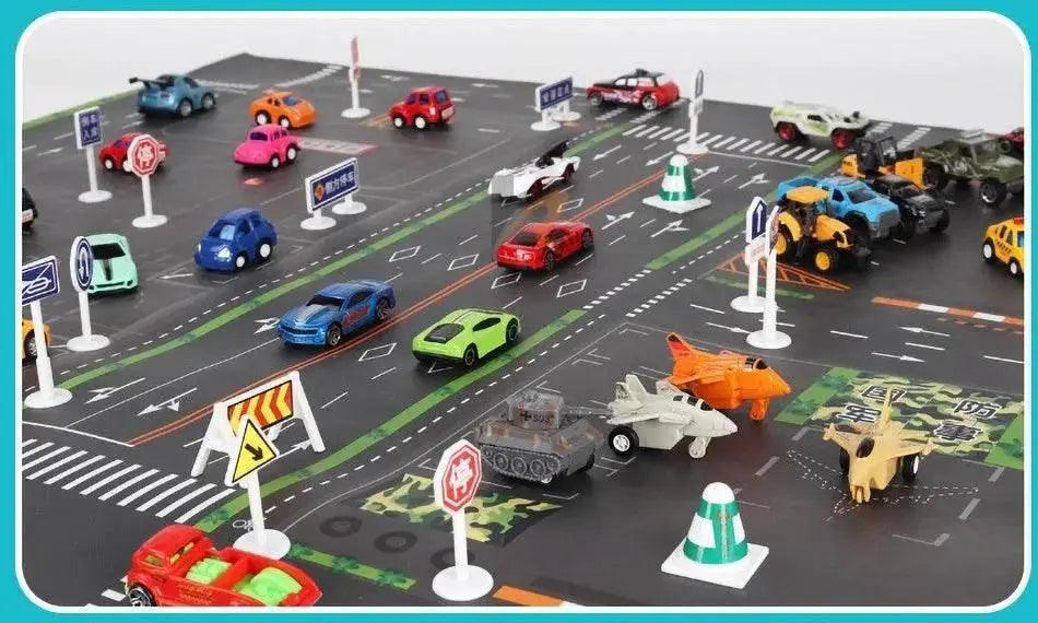  130*100cm Baby Crawling Mat for Children Cartoons Traffic Rug Indoor Toys City Road Carpet Kids Playmat -  ToylandEU™
