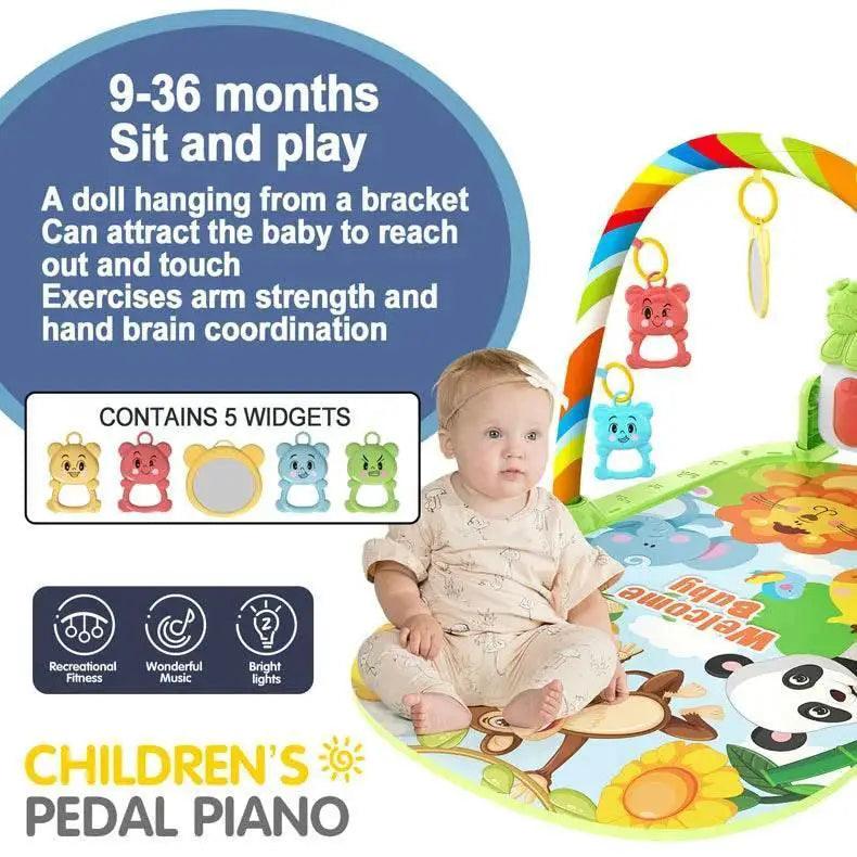  Baby Music Activity Gym Rug Play Mat Newborn Carpet Pedal Piano Keyboard Infant Fitness Rack Playmat Crawling Game Pad Toys Gift -  ToylandEU™
