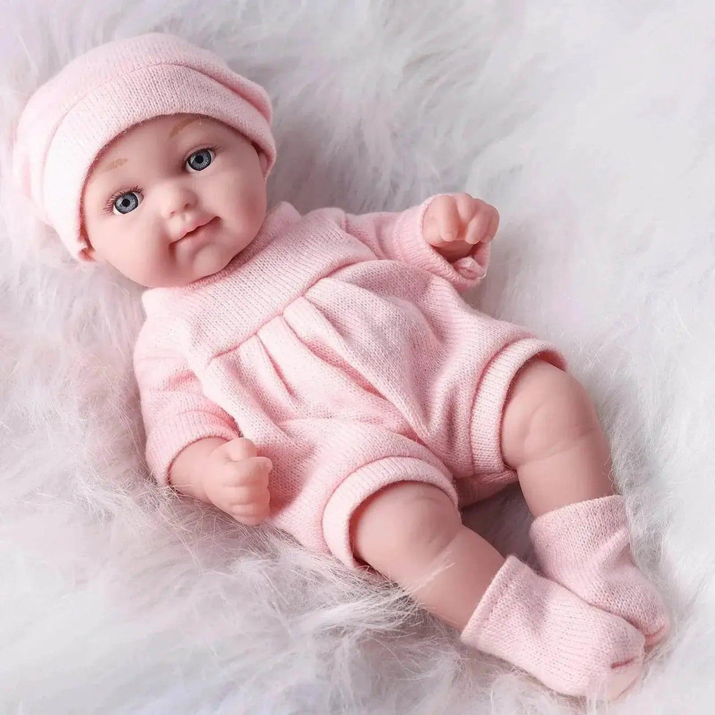  11Inches Realistic Simulation Newborn Baby Dolls with Pink Hat and Clothes for Girl's Birthday Gift -  ToylandEU™