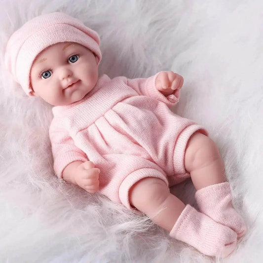  11Inches Realistic Simulation Newborn Baby Dolls with Pink Hat and Clothes for Girl's Birthday Gift -  ToylandEU™