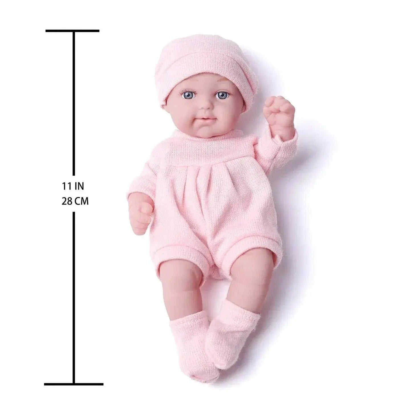  11Inches Realistic Simulation Newborn Baby Dolls with Pink Hat and Clothes for Girl's Birthday Gift -  ToylandEU™