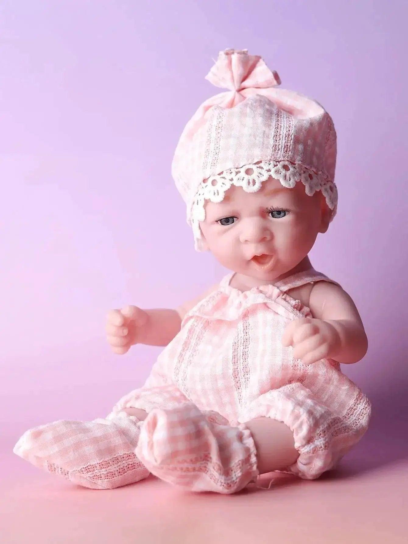  11Inches Realistic Simulation Newborn Baby Dolls with Pink Hat and Clothes for Girl's Birthday Gift -  ToylandEU™