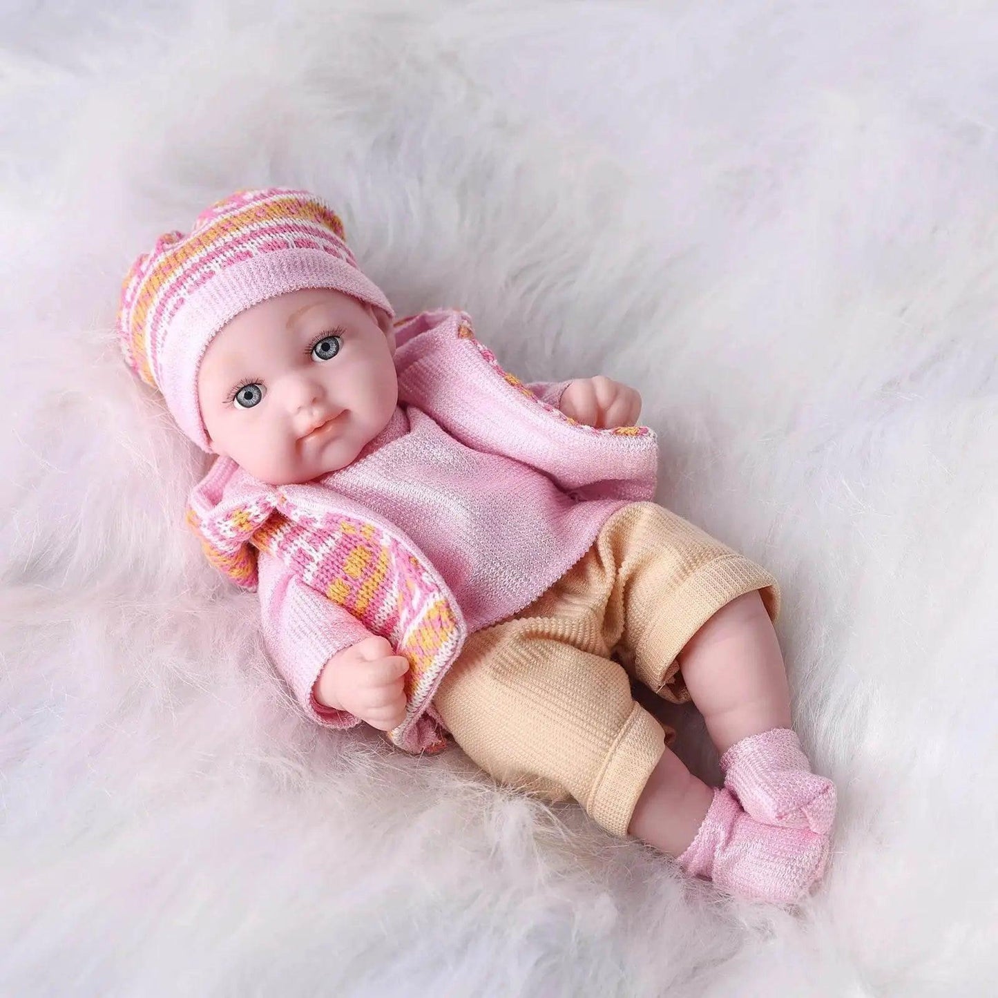  11Inches Realistic Simulation Newborn Baby Dolls with Pink Hat and Clothes for Girl's Birthday Gift -  ToylandEU™