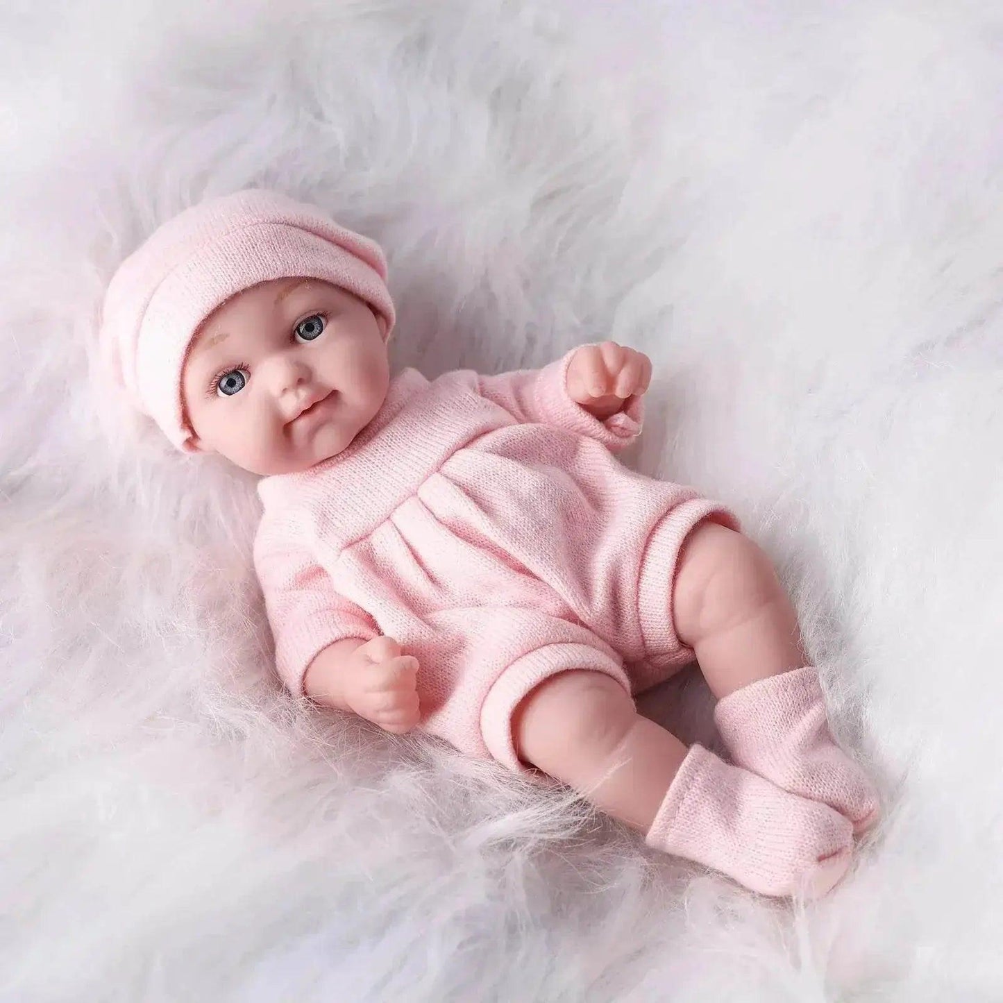  11Inches Realistic Simulation Newborn Baby Dolls with Pink Hat and Clothes for Girl's Birthday Gift -  ToylandEU™