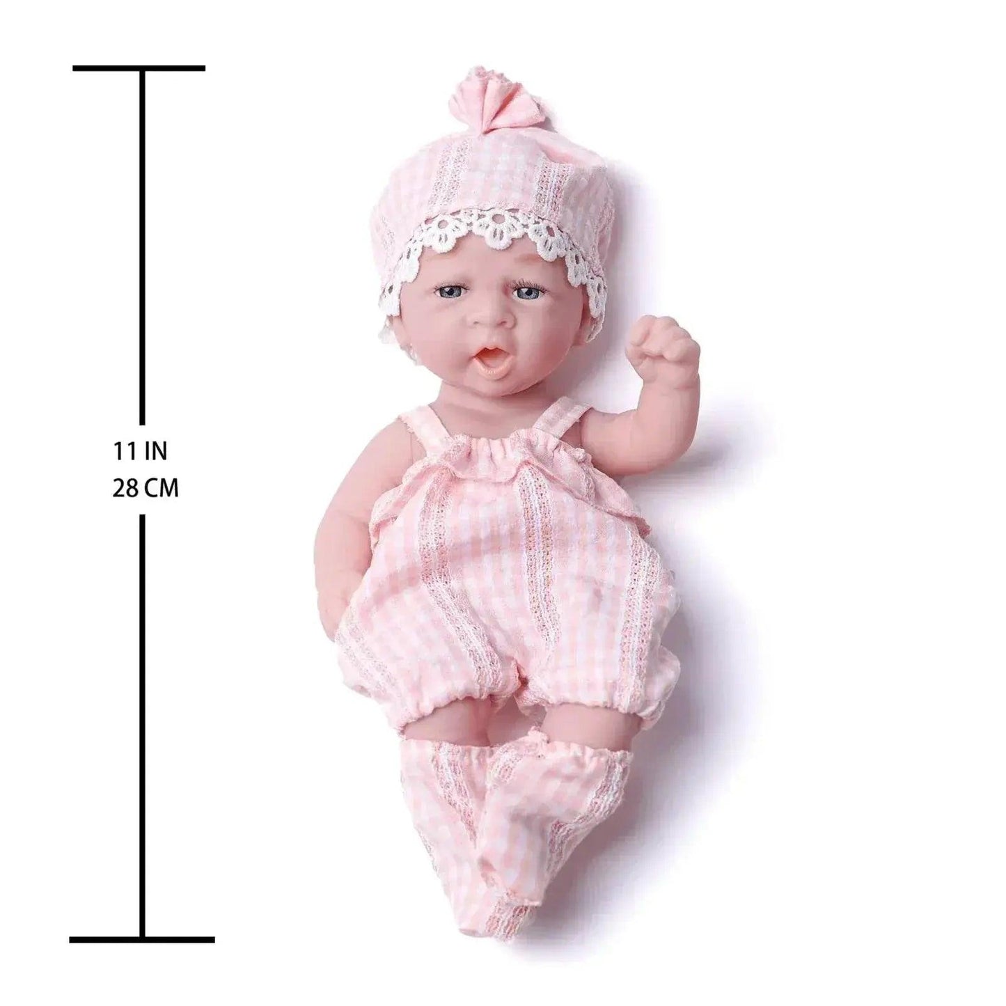  11Inches Realistic Simulation Newborn Baby Dolls with Pink Hat and Clothes for Girl's Birthday Gift -  ToylandEU™