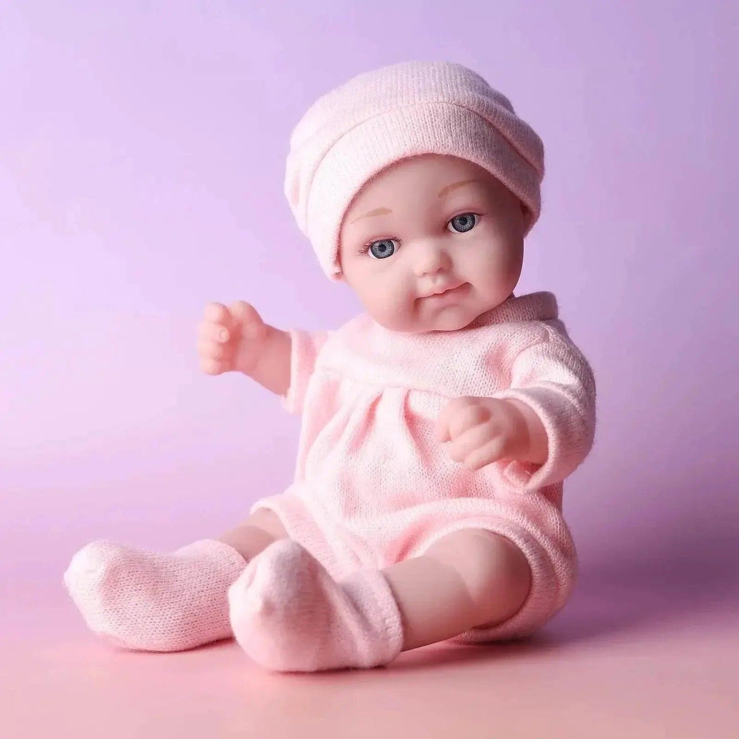  11Inches Realistic Simulation Newborn Baby Dolls with Pink Hat and Clothes for Girl's Birthday Gift -  ToylandEU™