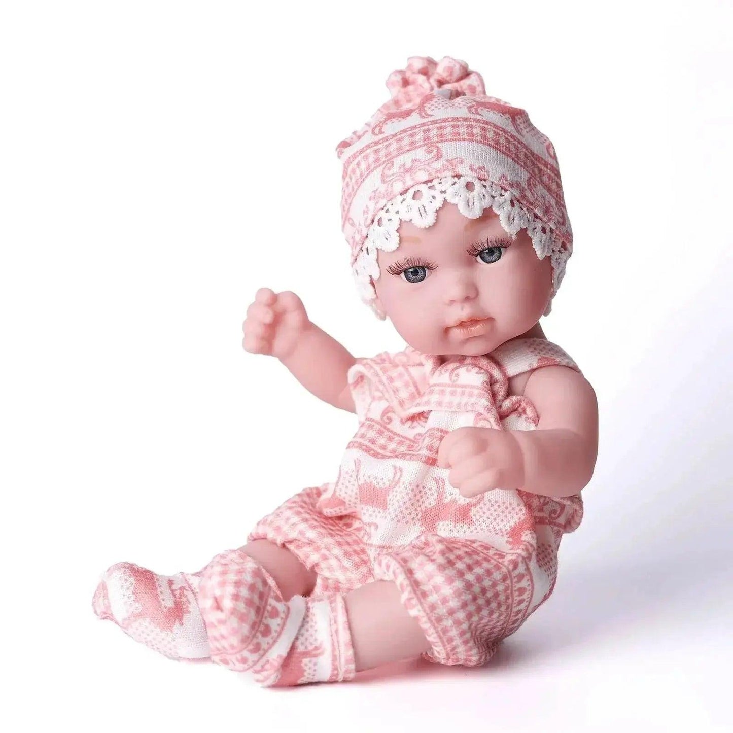  11Inches Realistic Simulation Newborn Baby Dolls with Pink Hat and Clothes for Girl's Birthday Gift -  ToylandEU™