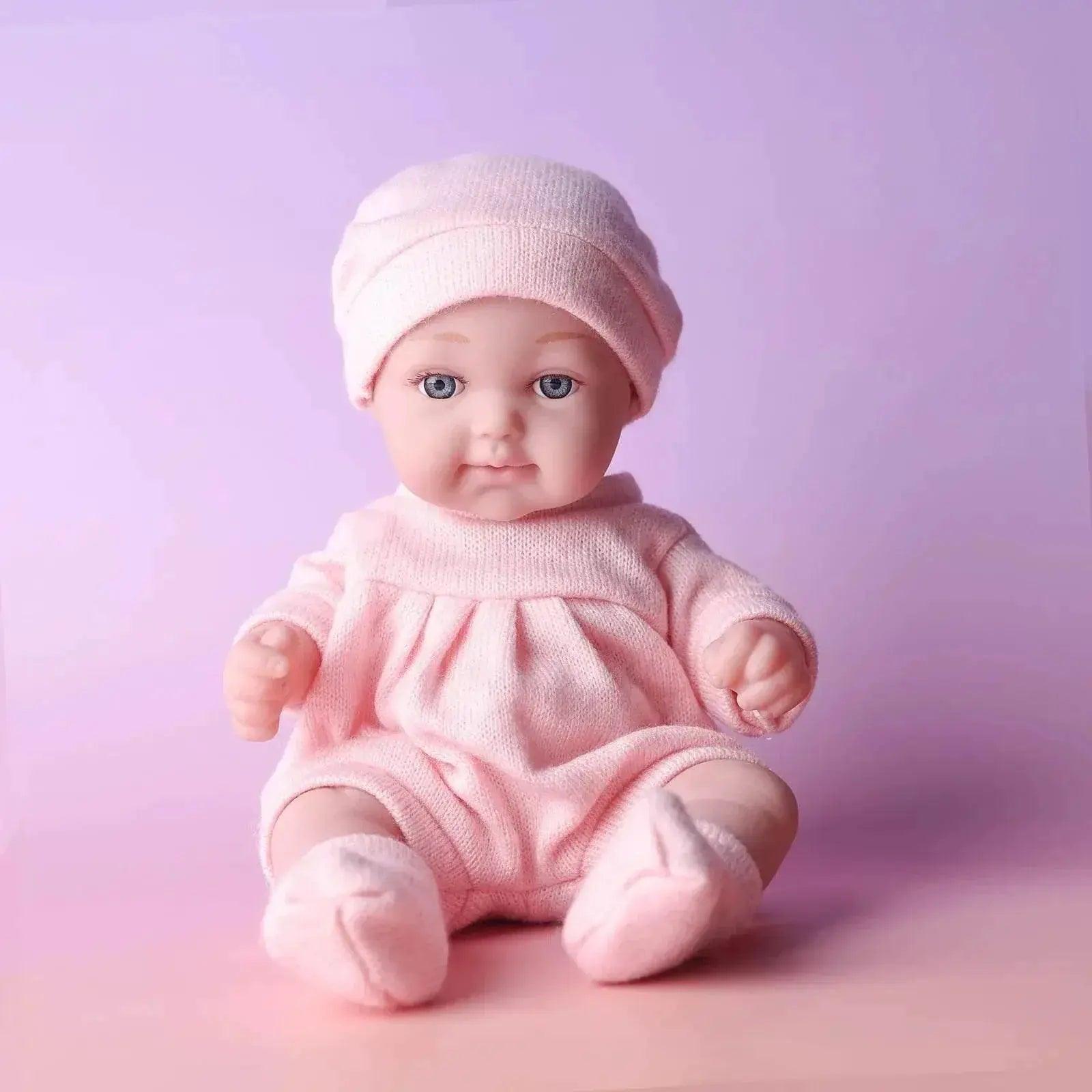  11Inches Realistic Simulation Newborn Baby Dolls with Pink Hat and Clothes for Girl's Birthday Gift -  ToylandEU™