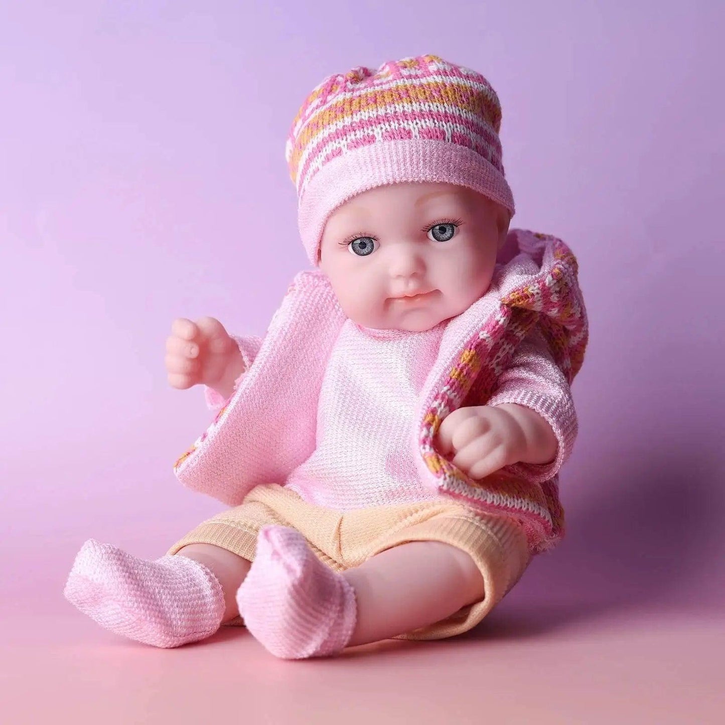  11Inches Realistic Simulation Newborn Baby Dolls with Pink Hat and Clothes for Girl's Birthday Gift -  ToylandEU™