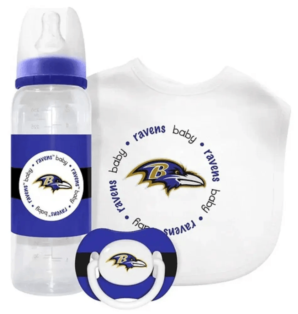  Baltimore Ravens Baby Gift Set 3 Piece Bib Bottle Pacifier -  ToylandEU™