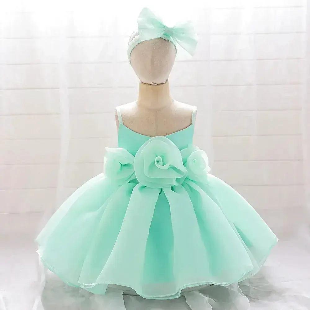  Baby Girl Dress Big Flower Pink Birthday Baptism -  ToylandEU™