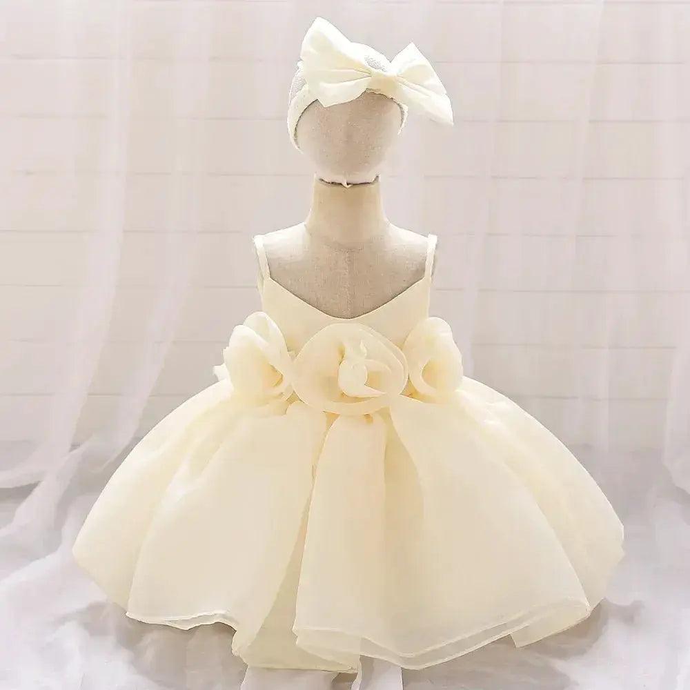  Baby Girl Dress Big Flower Pink Birthday Baptism -  ToylandEU™