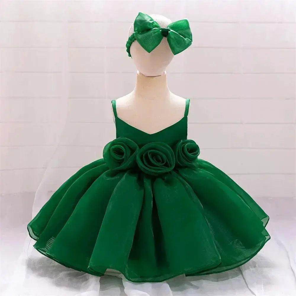  Baby Girl Dress Big Flower Pink Birthday Baptism -  ToylandEU™