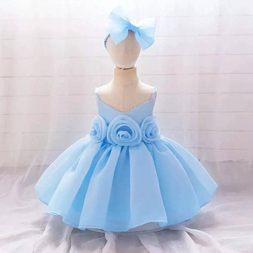  Baby Girl Dress Big Flower Pink Birthday Baptism -  ToylandEU™