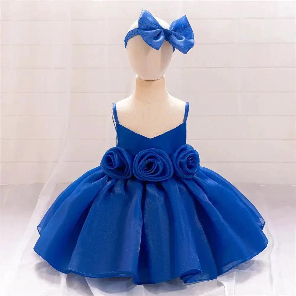  Baby Girl Dress Big Flower Pink Birthday Baptism -  ToylandEU™