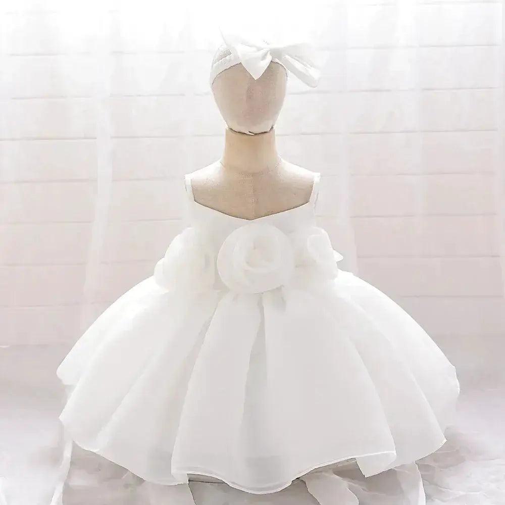  Baby Girl Dress Big Flower Pink Birthday Baptism -  ToylandEU™