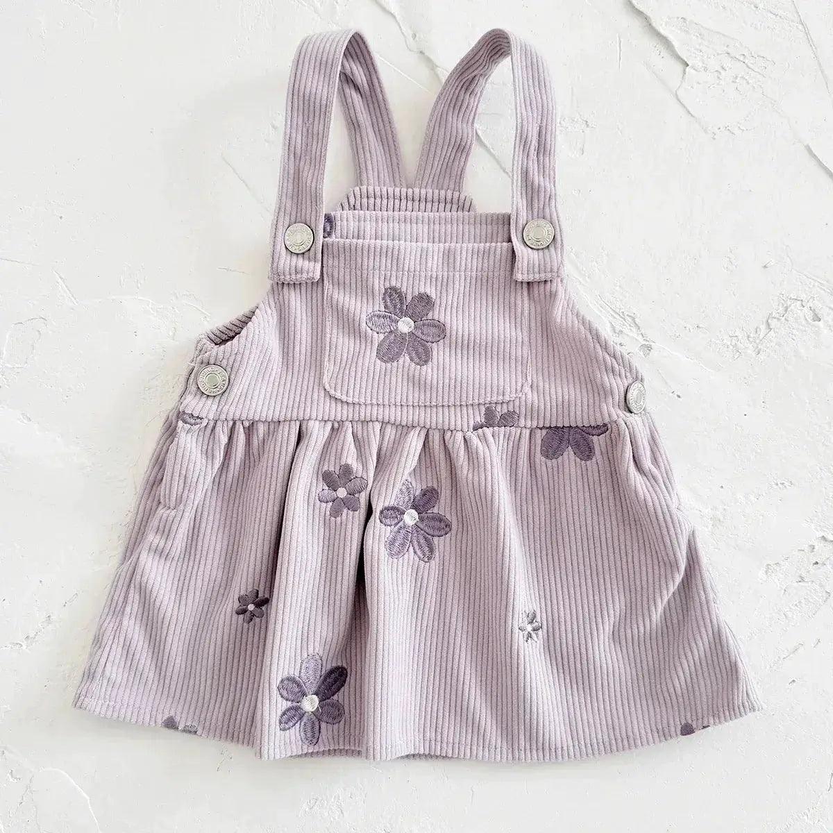  Girls Denim Dress With Floral Embroidery And Straps -  ToylandEU™