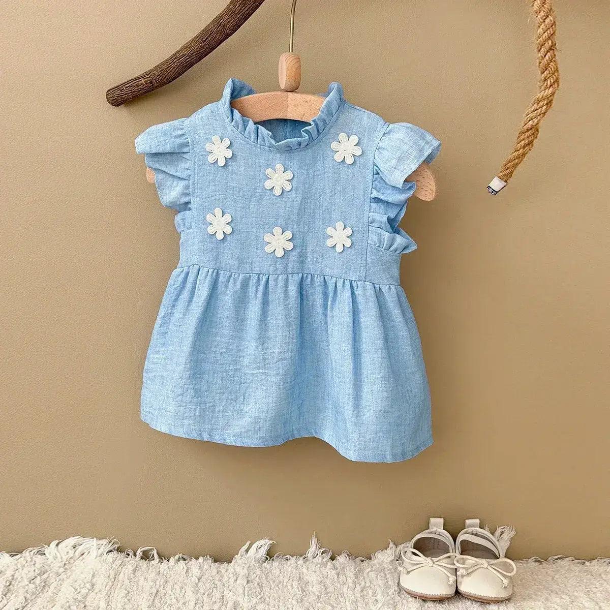  Breathable Baby Girls Floral Princess Knee Length Dress -  ToylandEU™
