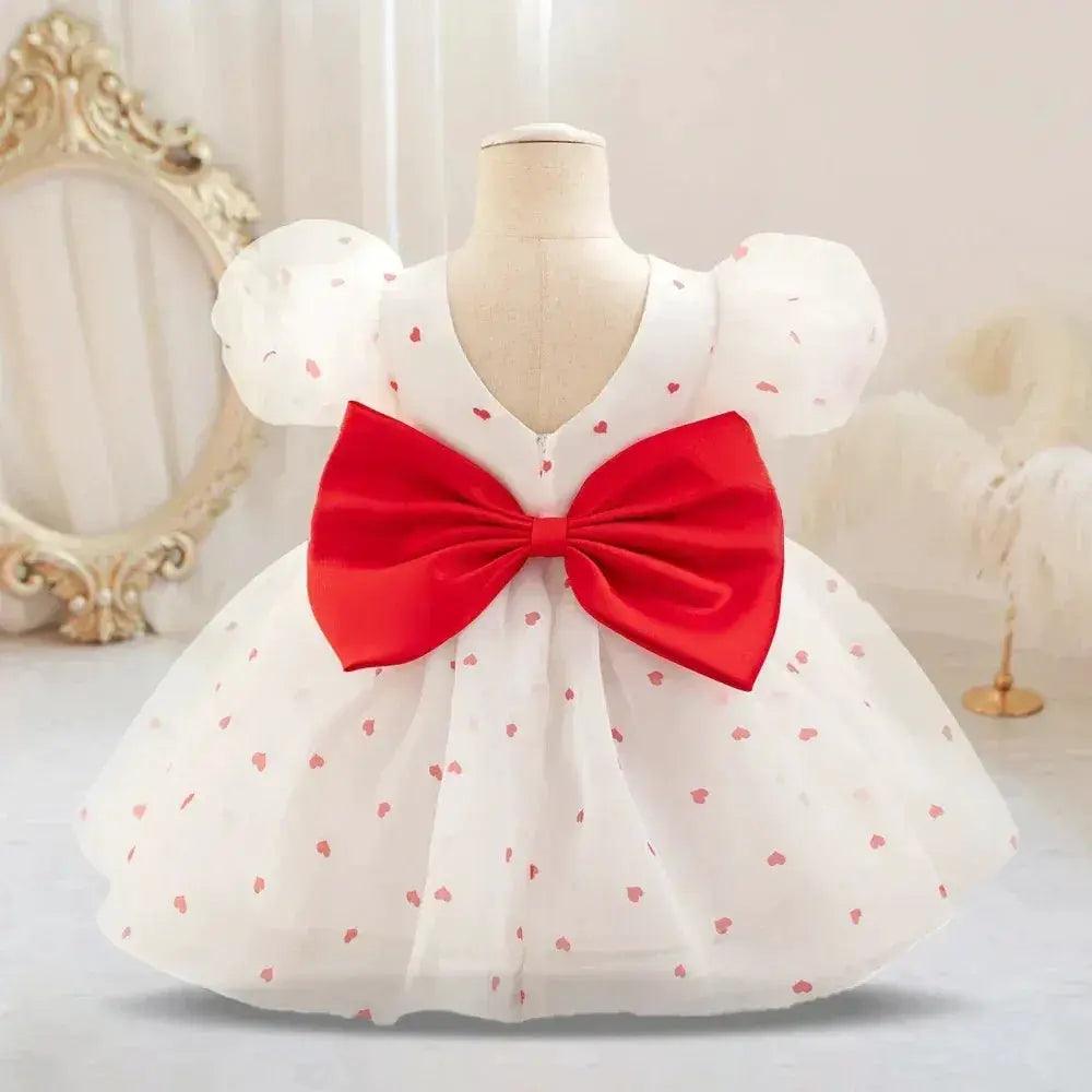  Baby Girl Dress Princess With Dots Bow Puff Sleeves -  ToylandEU™