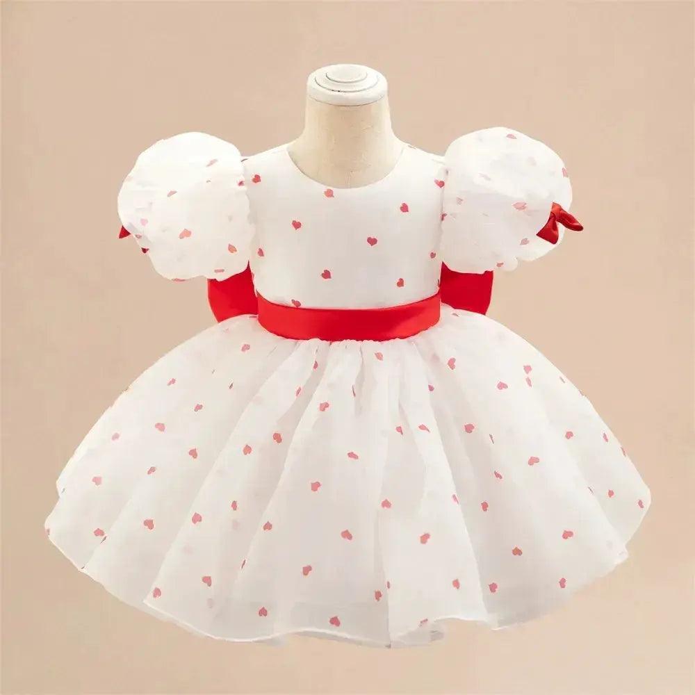  Baby Girl Dress Princess With Dots Bow Puff Sleeves -  ToylandEU™