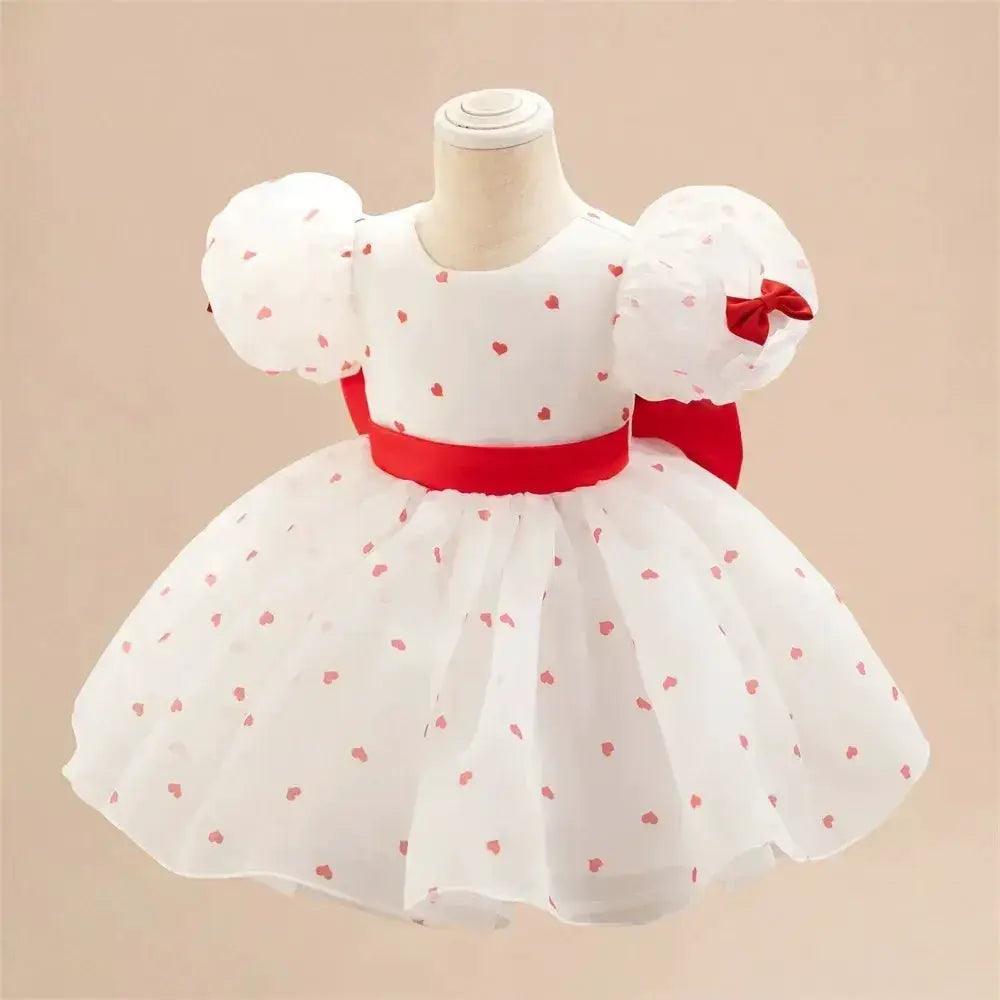  Baby Girl Dress Princess With Dots Bow Puff Sleeves -  ToylandEU™