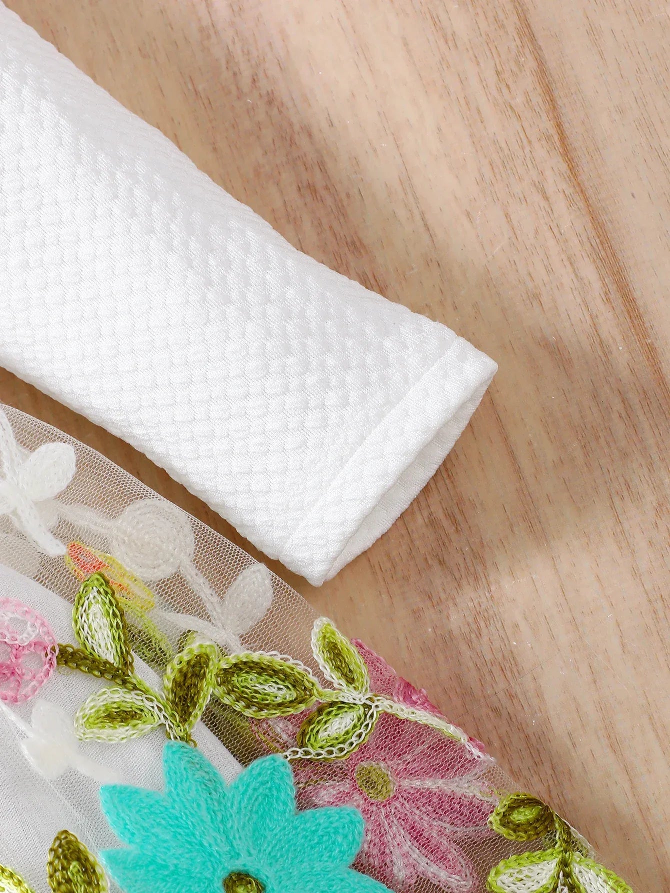 Baby Girl Dress With 3D Embroidered Flowers Knit Texture - ToylandEU