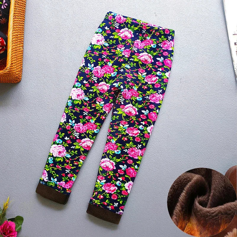 Baby Girl Leggings Warm Velvet Thermal Pants For Winter - ToylandEU