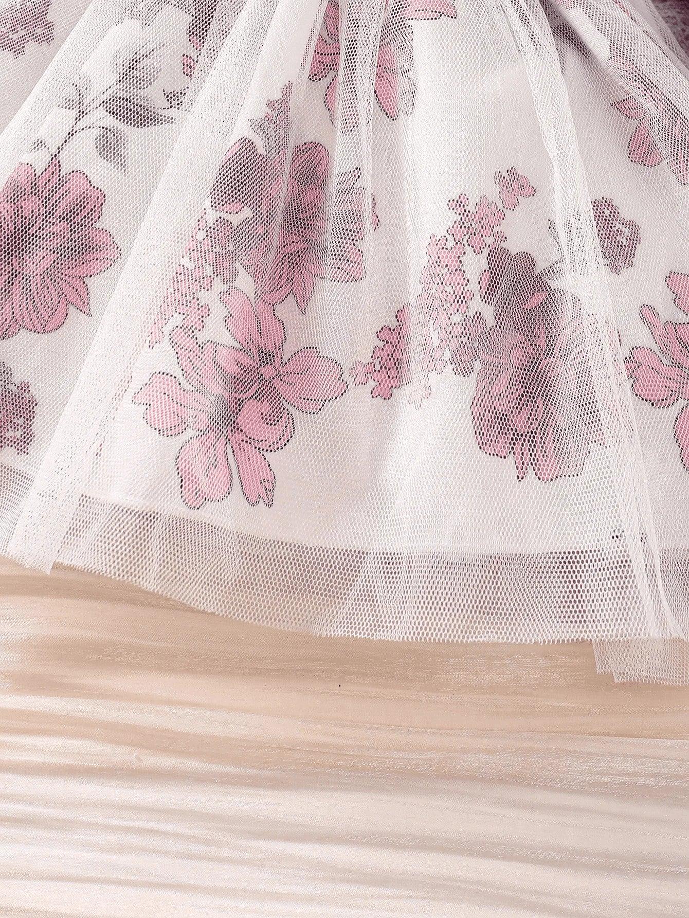 Baby Girl Long Sleeve Purple Printed Cotton Dress Comfort - ToylandEU