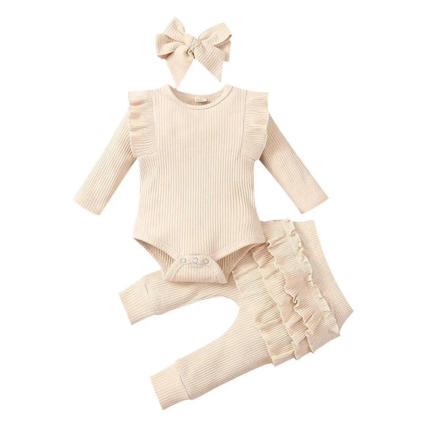 Baby Girl Outfit Set Cotton Bodysuit Pants Headband -  ToylandEU™