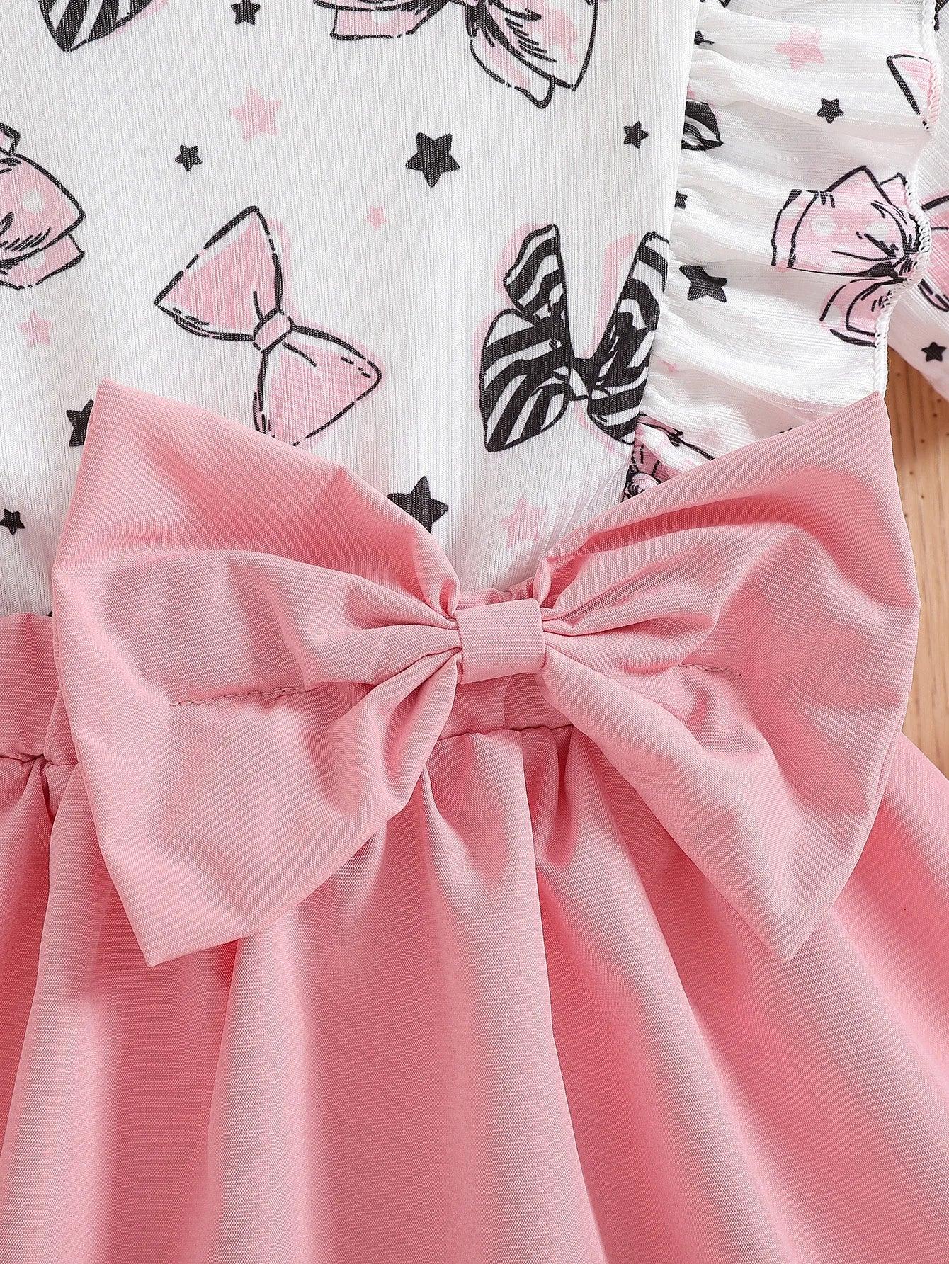 Baby Girl Summer Dress And Headband Set With Bow Pattern - ToylandEU