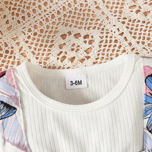 Baby Girl Summer Dress Set With Butterfly Print Headband - ToylandEU