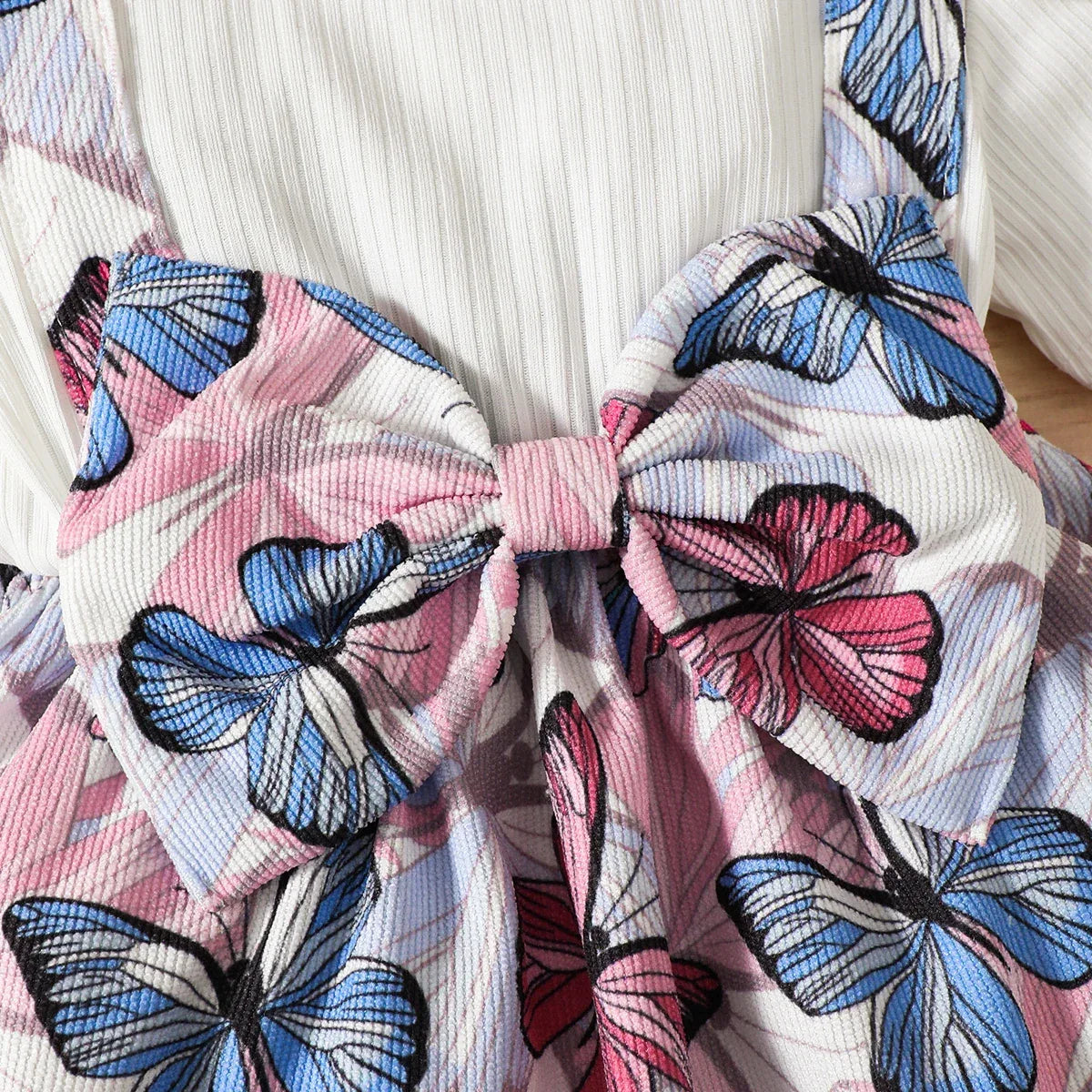 Baby Girl Summer Dress Set With Butterfly Print Headband - ToylandEU