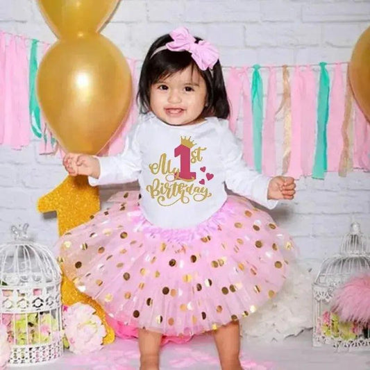 Baby Girls Birthday Outfit Sequined Tutu Romper Lux -  ToylandEU™