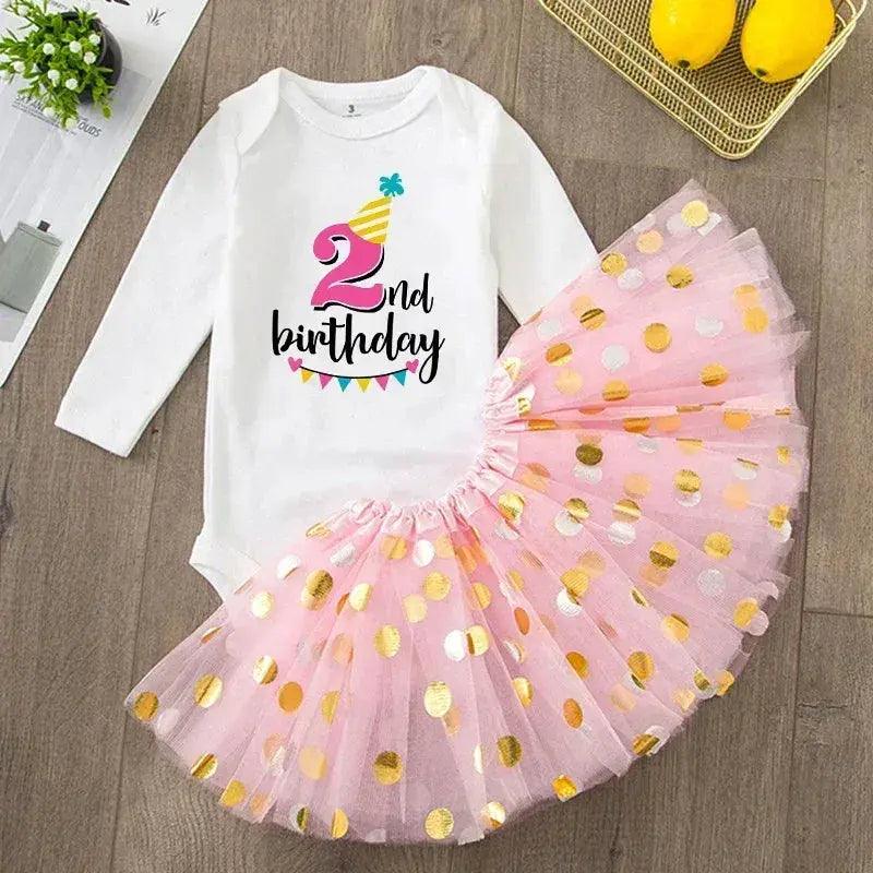  Baby Girls Birthday Outfit Sequined Tutu Romper Lux -  ToylandEU™