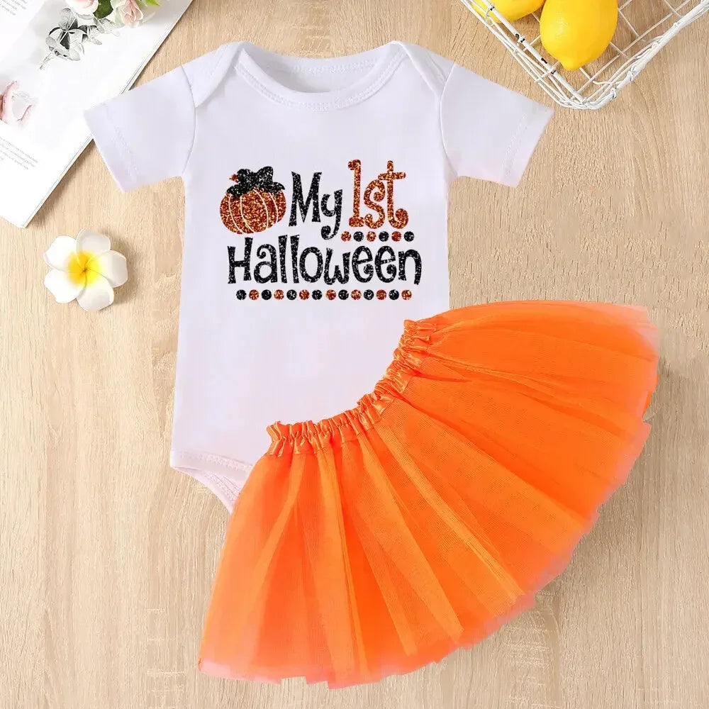 Baby Girls Halloween Romper Tutu Set Two Piece Costume - ToylandEU