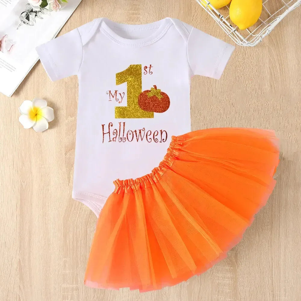 Baby Girls Halloween Romper Tutu Set Two Piece Costume - ToylandEU
