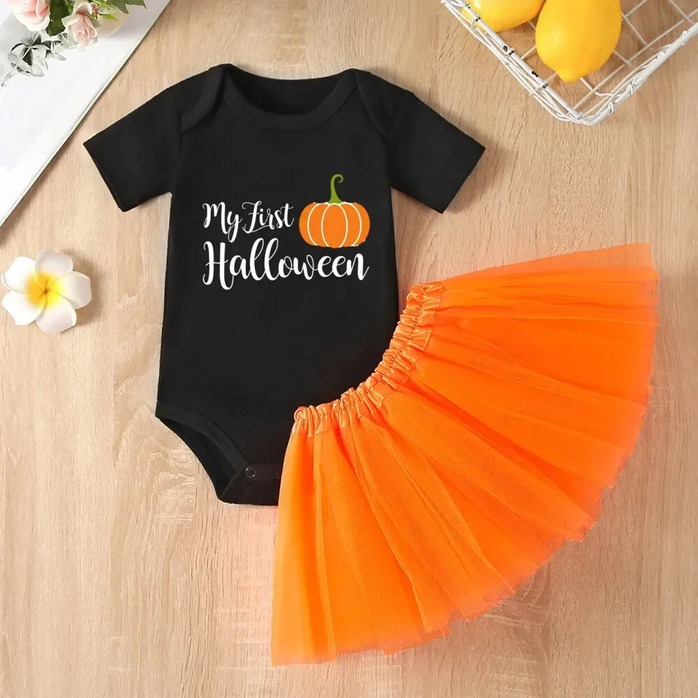 Baby Girls Halloween Romper Tutu Set Two Piece Costume - ToylandEU
