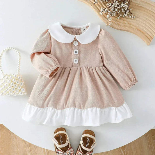 Baby Girls Peter Pan Collar Dress All Seasons Spandex -  ToylandEU™