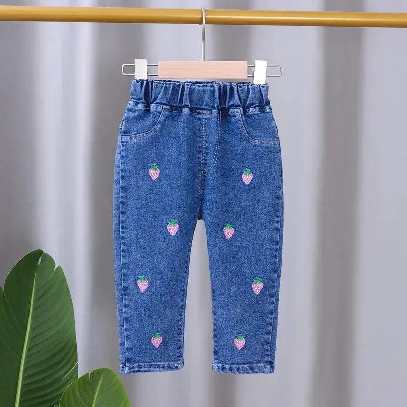 Baby Girls Stretch Denim Jeans With Elastic Waist Cozy -  ToylandEU™