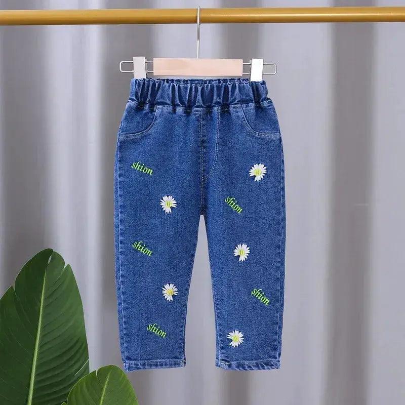  Baby Girls Stretch Denim Jeans With Elastic Waist Cozy -  ToylandEU™